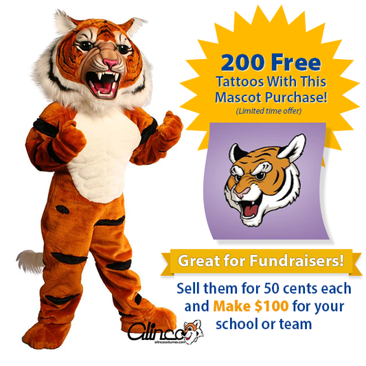 Power Super Tiger Mascot Costume - SKU 198M